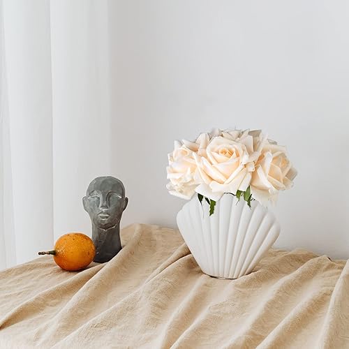 Miniatura 67 de Eyamumo Flores falsas, rosas artificiales de seda sintética al tacto real para decoración de bricolaje, fiesta de boda, decoración de oficina