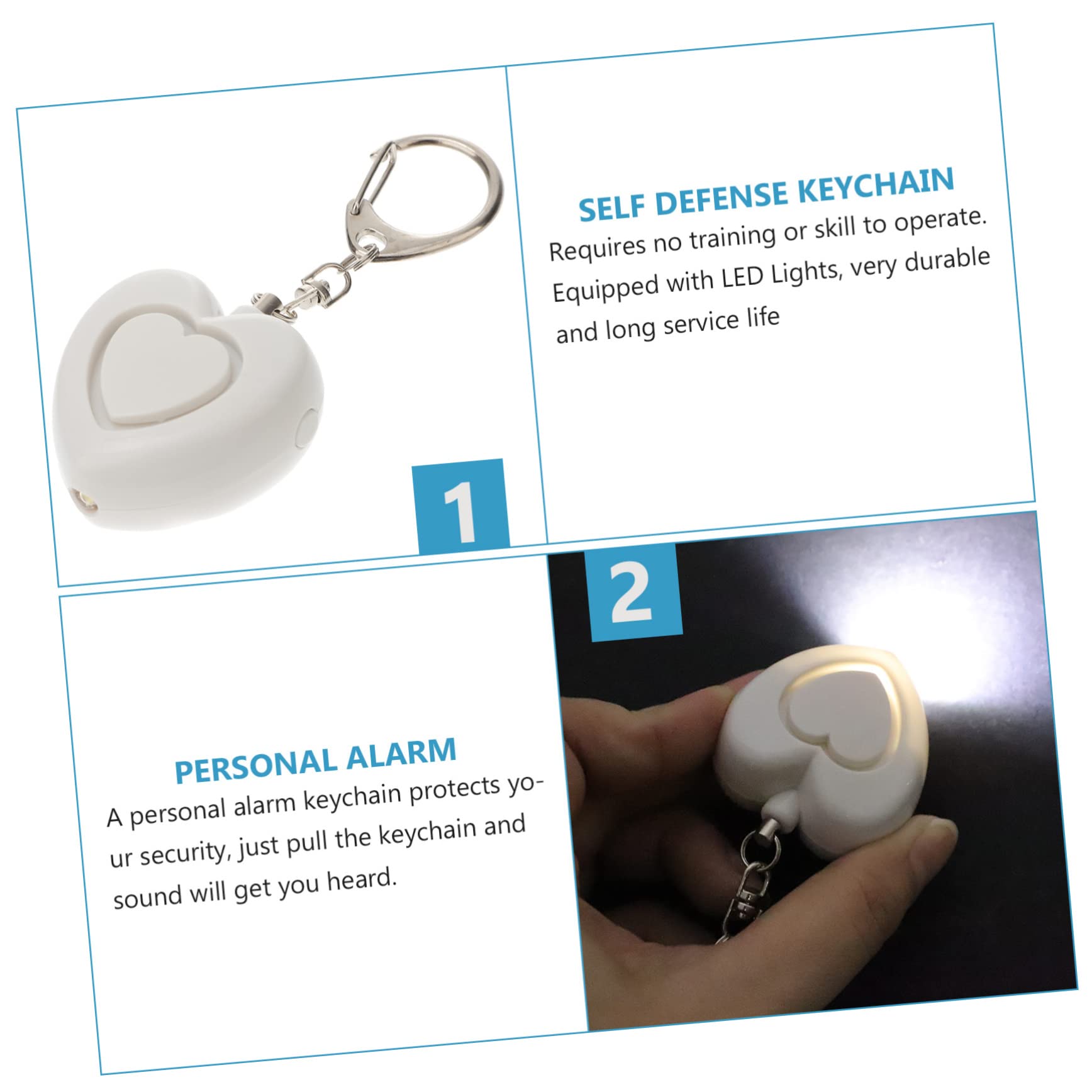 Uonlytech 5pièces Alarme De Sécurité avec Lumière LED Et Personnes Âgées Urgence avec Porte-clés pour Activités De Plein Air Situations Urgence