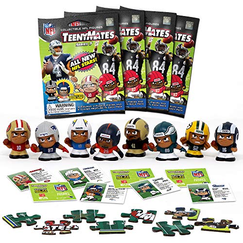 TeenyMates Party Animal 2018-19 NFL Series 7 Mini Figures Blind Bags Gift Set Party Bundle - 4 Pack