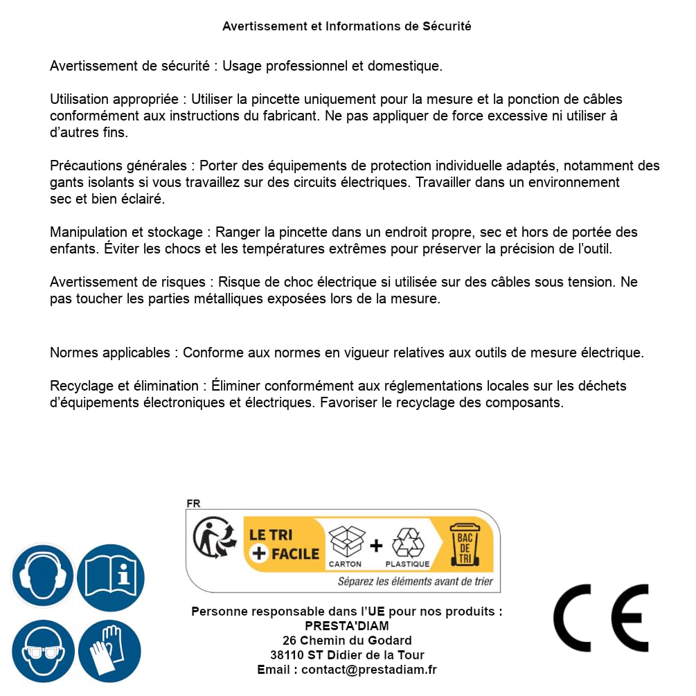 Pinza de medición con función de punción de cable, 21,4 x 10,6 x 3,1 cm, precisión y versatilidad - D-Work