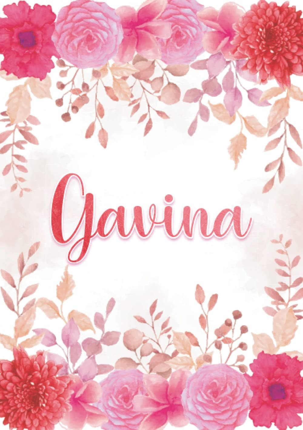 Gavina: Taccuino A5 | Nome personalizzato Gavina | Regalo di compleanno per moglie, mamma, sorella, figlia ... | Design: giardino floreale | 120 pagine a righe, piccolo formato A5 (14.8 x 21 cm)