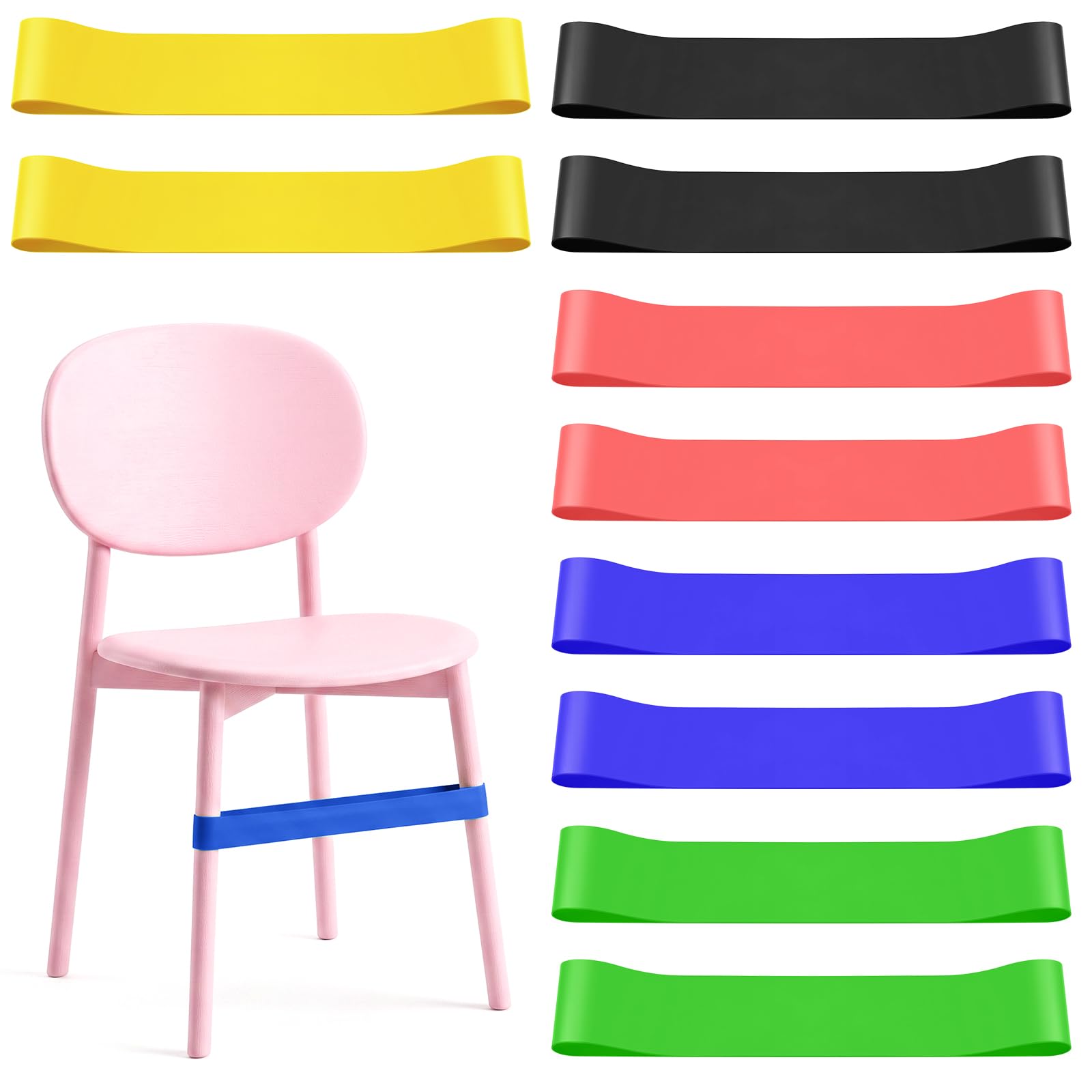 AUAUY 10PCS Chair Bands for Kids with Fidgety Feet, Stretchy Bands for ADHD