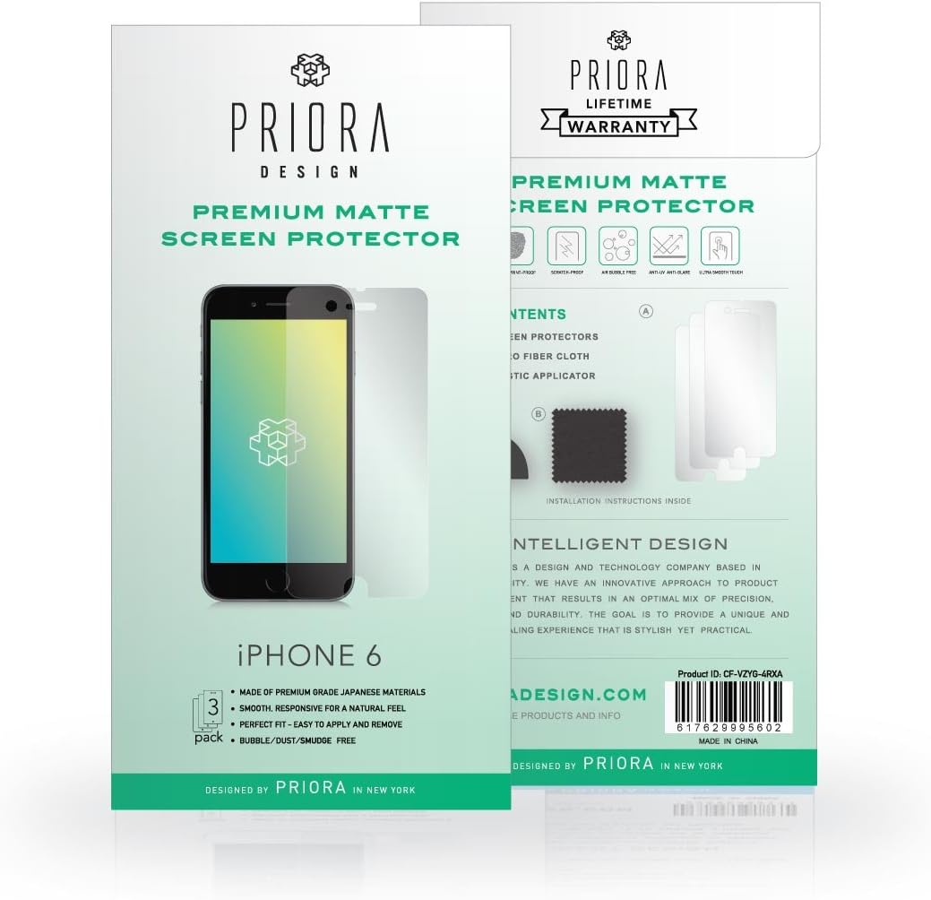Priora Design iPhone 6 Premium Matte Anti-Glare Screen Protector - 3 Pack