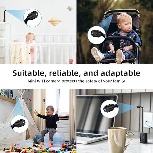 Miniatura 4 de WiFi Baby Monitor Baby Car Cámara 1080P HD WiFi Cámara de seguridad para bebés 2100mA Batería adecuada para cunas Cochecitos de interior