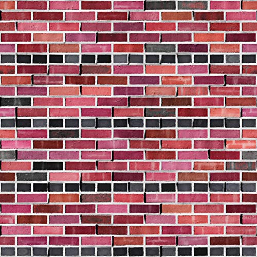 Image of DWELLSINDIA Bricks Self Adhesive Peel and Stick PVC Wallpaper Waterproof, Scratch Resistant, Laminated (41CM X 244CM, Red, Matt)