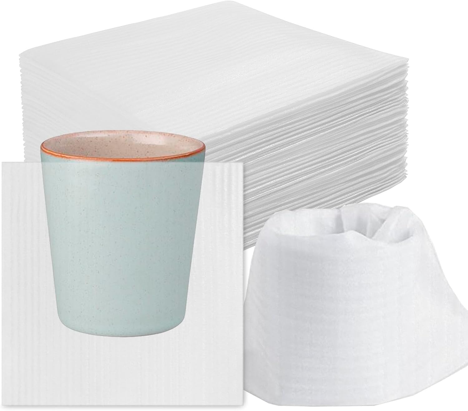 100Pack Packing Foam Pouches 12x16 Inch, Large Cushion Foam Wrap Pouches Protect Mugs, Glasses, Ceramics and Dishes, Plate Packing Sleeves for Moving, Packing Supplies for Fragile Item
