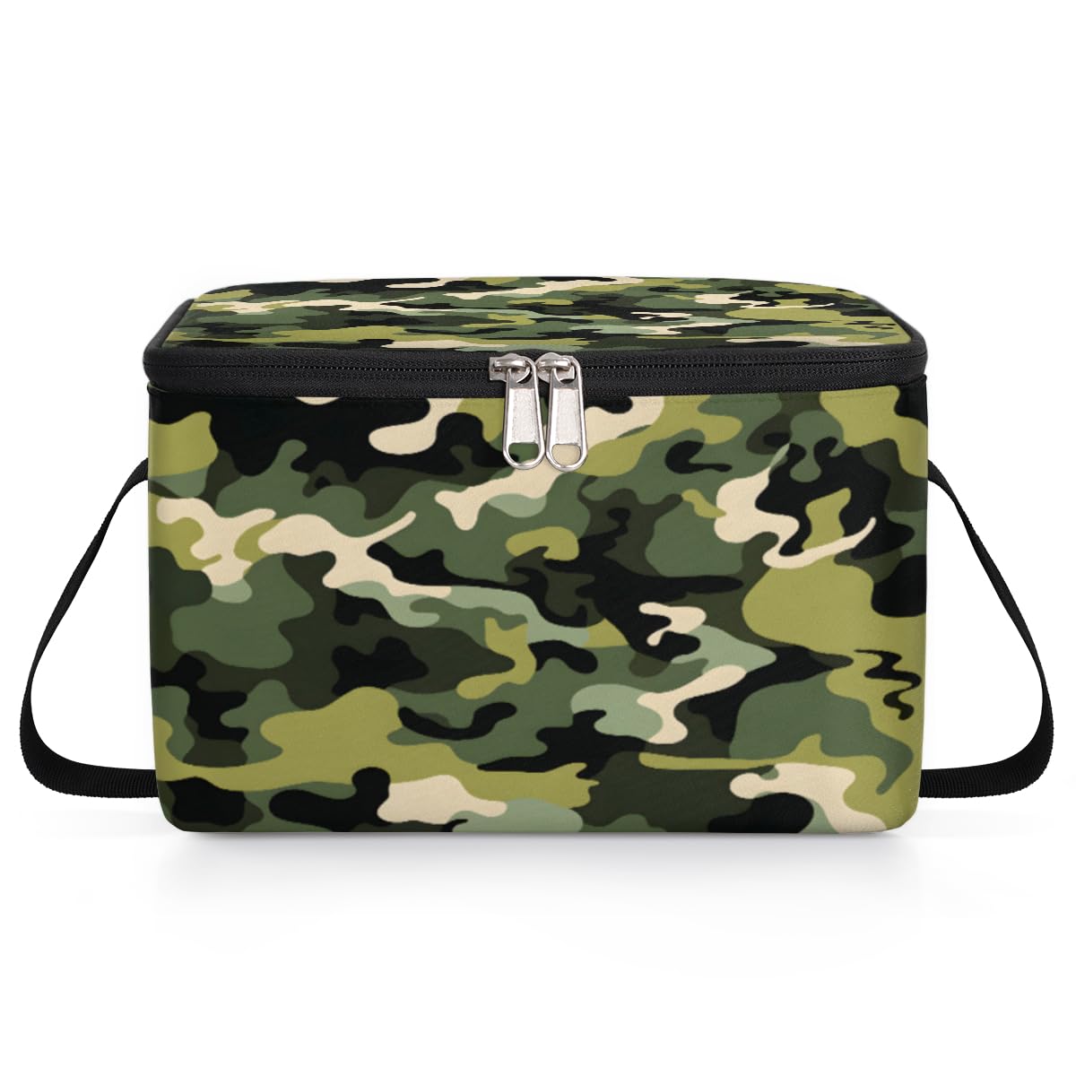 GzLeyigou Camo Abstract Lunch Bags for Women Men 9 Cans, Hot & Cold Food Delivery Bag Insulated Grocery Bag Insulated Lunch Box Camouflage Texture Cooler Bag for Office Work Picnic Beach