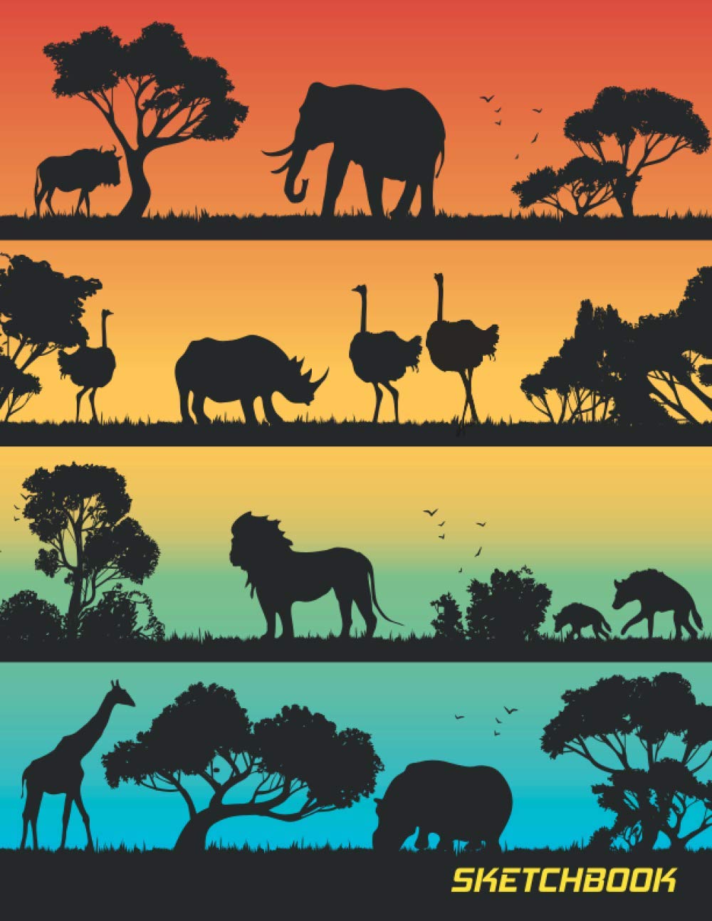 Sketchbook: Safari - Sketch Book with Blank Pages for Drawing, Sketching, Writing, and Doodling - Large 8.5 x 11 Drawing Pad