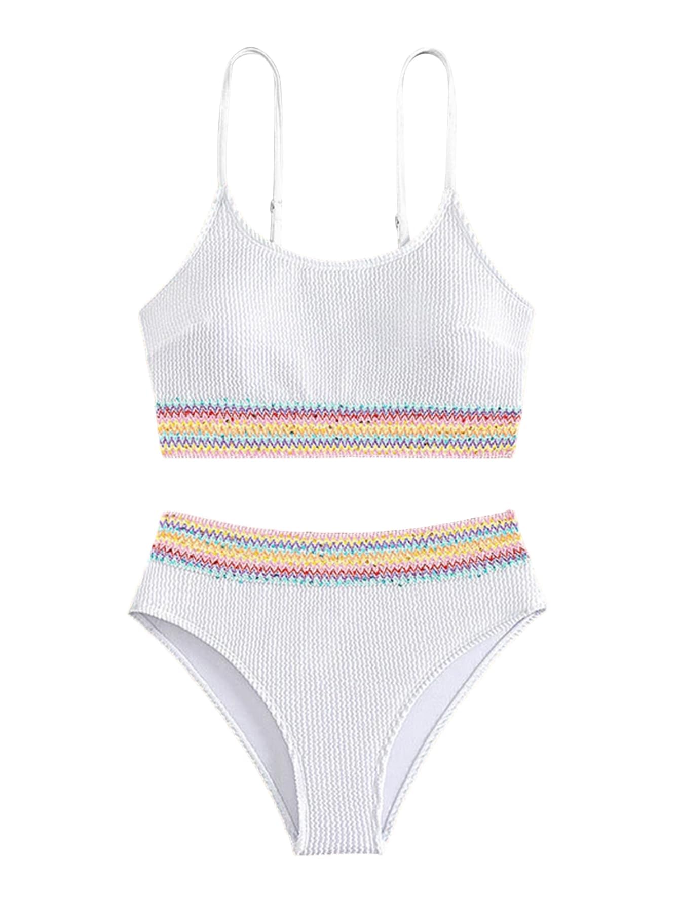 Lilosy Sexy Cutout One Shoulder Bikini High Cut Brazilian Bikini Swimsuit Set 2 Piece