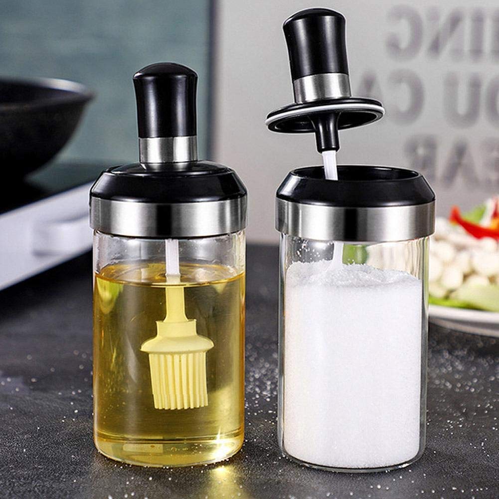 Glass Jar with Spoon - 250ml, 1 Brush Jar, 1 Spoon Jar, Multicolour — Amazon image 7