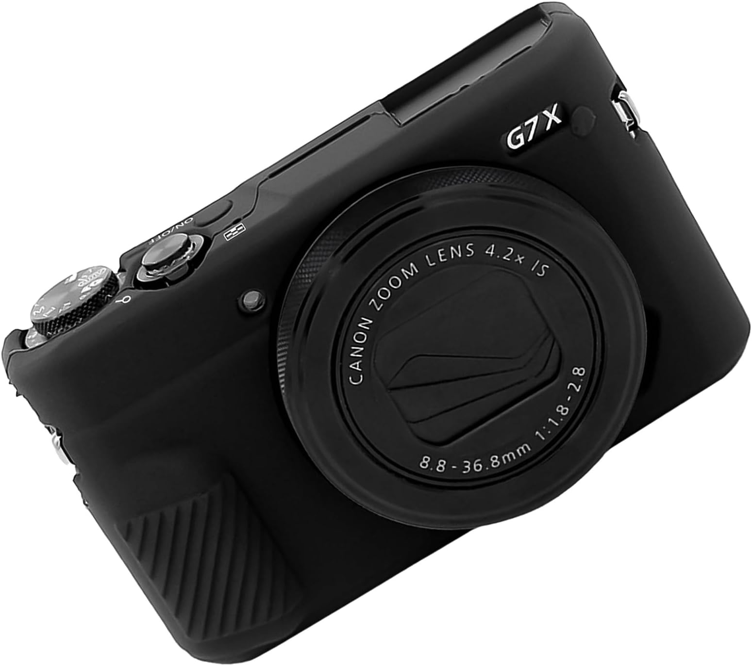 Easy HoodCamera Case for Canon Powershot G7X Mark II Digital Camera, Removable Lens Cover Silicone Gel Soft Camera Case with Key Marking, Rubber Protective Body Skin for Canon G7X II Camera Black