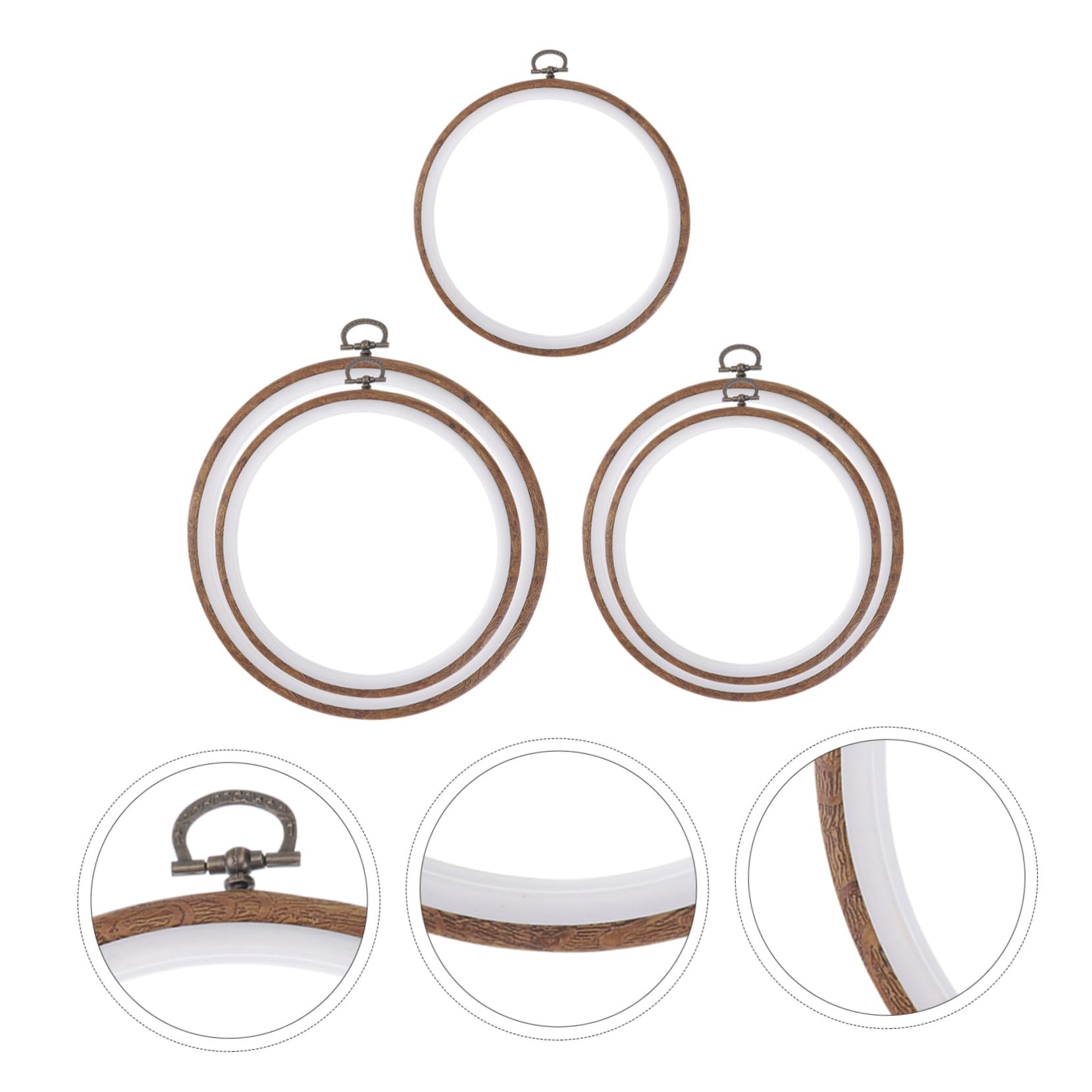 Mipcase 5 Piezas Marco De Flores Para Bordar Plástico Aros De Bordar Portátiles Círculos De Bordado Para Suministros De Bordado Perfectos Para Diy Casa