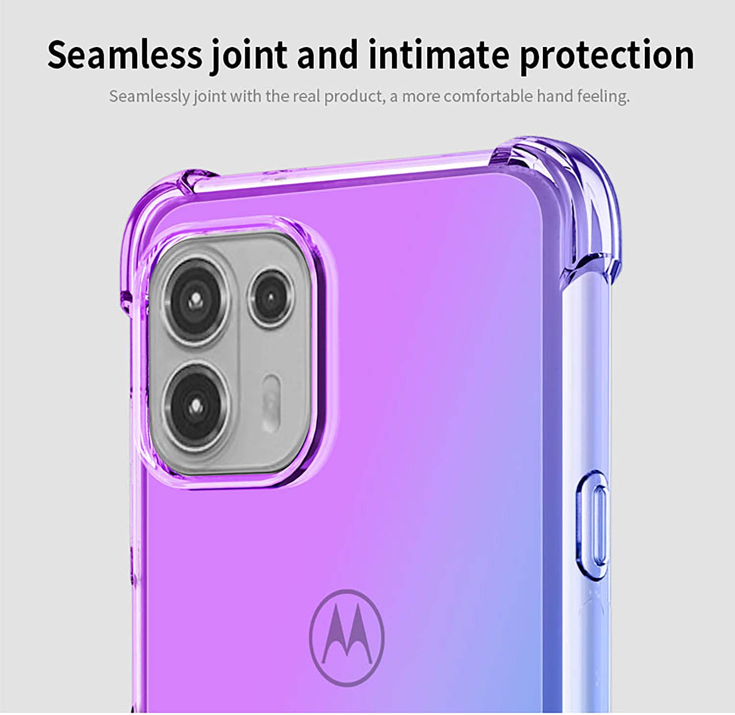 Cover Per Motorola Moto Edge 20 - Custodia TPU A Gradiente Viola/Blu - Angoli Rinforzati, Ultra Sottile, Antiscivolo - 2