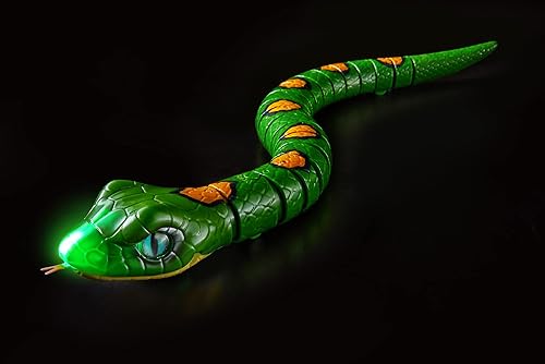 Miniatura 4 de Robo Alive ZURU Slithering Snake Series 3 Green - Juguete robótico de reptil iluminado con batería que se mueve (verde), 7150B