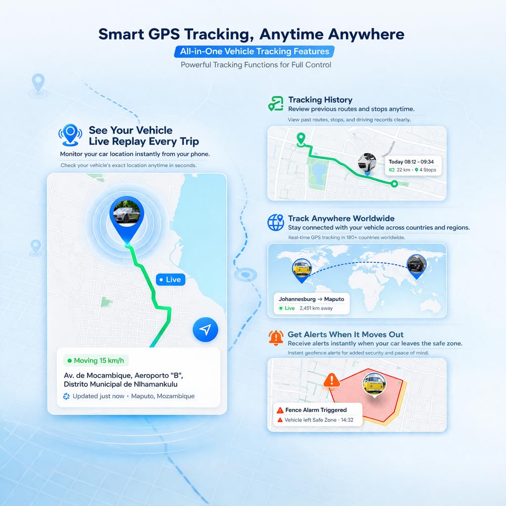 Lokalizator GPS do samochodów, motocykli i psów, 90 dni czuwania 6000 mAh, alarm antykradzieżowy, globalne śledzenie w czasie rzeczywistym - bezpłatna karta SIM, aplikacja w zestawie, ukryty GPS