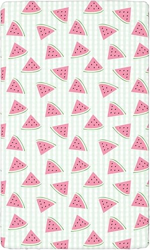 Miniatura 7 de Sábana bajera ajustable para cuna con temática de sandía, sábana bajera estándar para cuna, material ultra suave, ideal para habitación de niños o