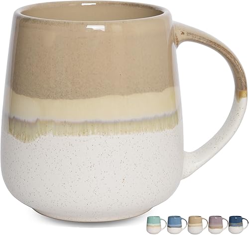 Bosmarlin Taza de café de cerámica extragrande, 23 onzas, apta para lavavajillas y microondas, taza de té grande de gran tamaño para oficina y hogar