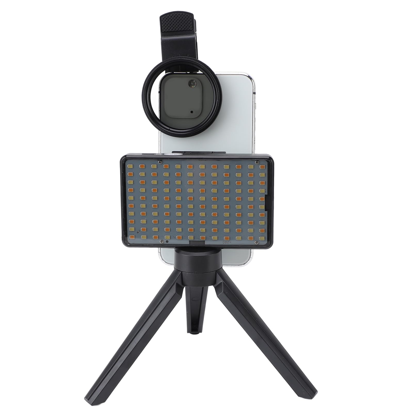 Cryfokt Luce di Riempimento Fotografica Regolabile 2500-9000K per Telefoni Cellulari, Luce di Riempimento Compatta a LED per Telefoni Cellulari per Streaming Live, Ideale per Beauty Live, Bianco