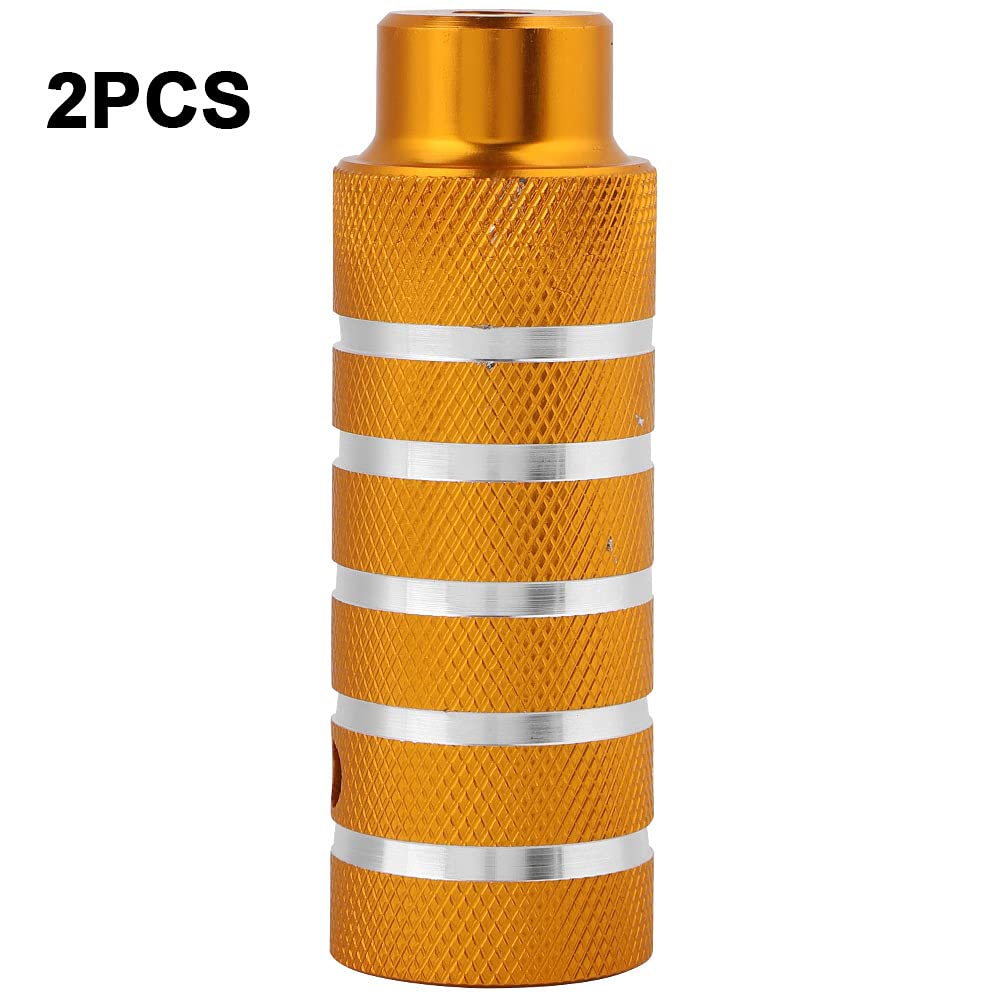 Cyrank Metal Bike Pegs, Bike Foot Rest Pegs Rear Stand Pegs Rear Feet Pedals for Most Bikes(Gold)