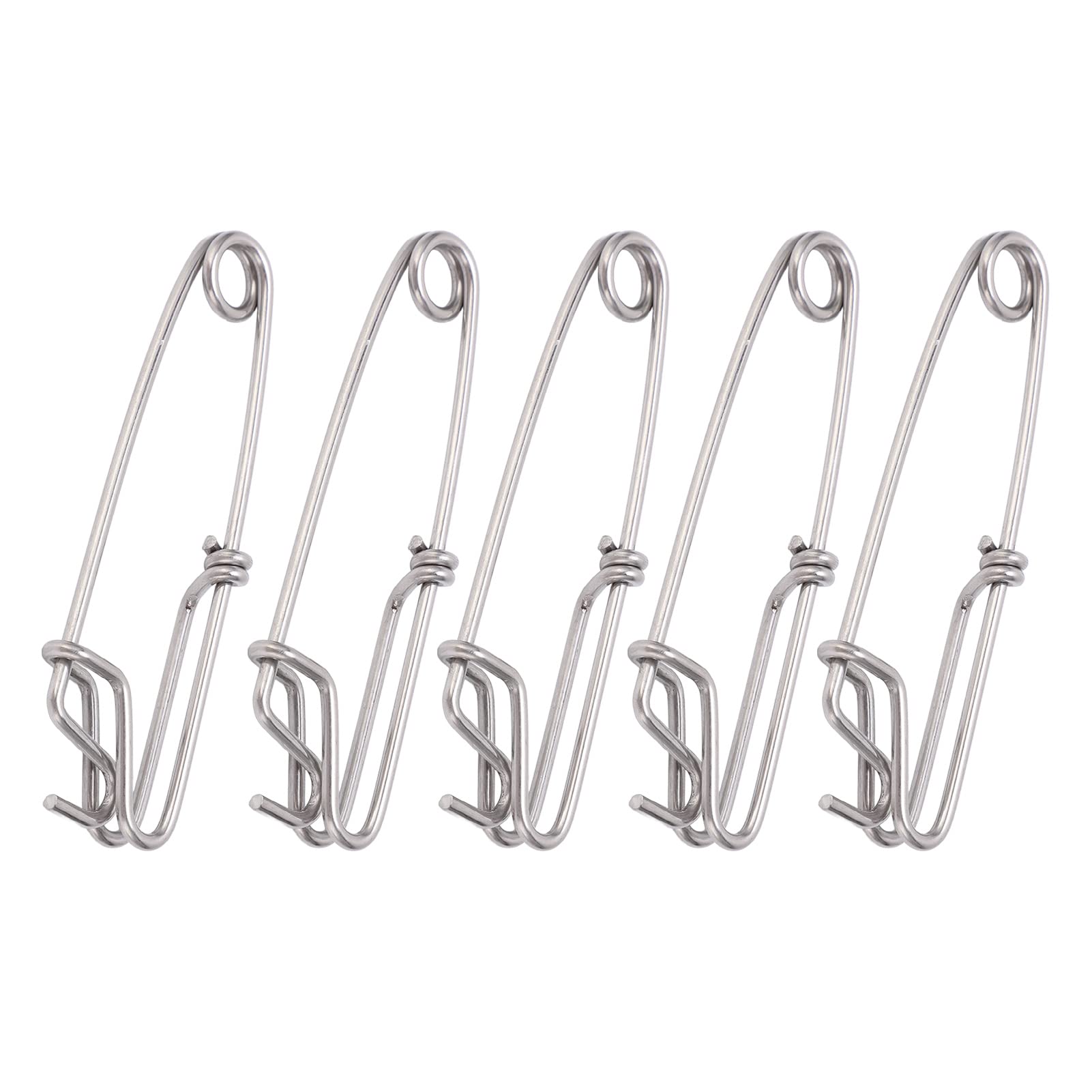 Alomejor Long Line Clips Snap 5PCS Stainless Steel Longline Branch Hanger Snap Swivels Line Tuna Clip (2.6 * 100MM)