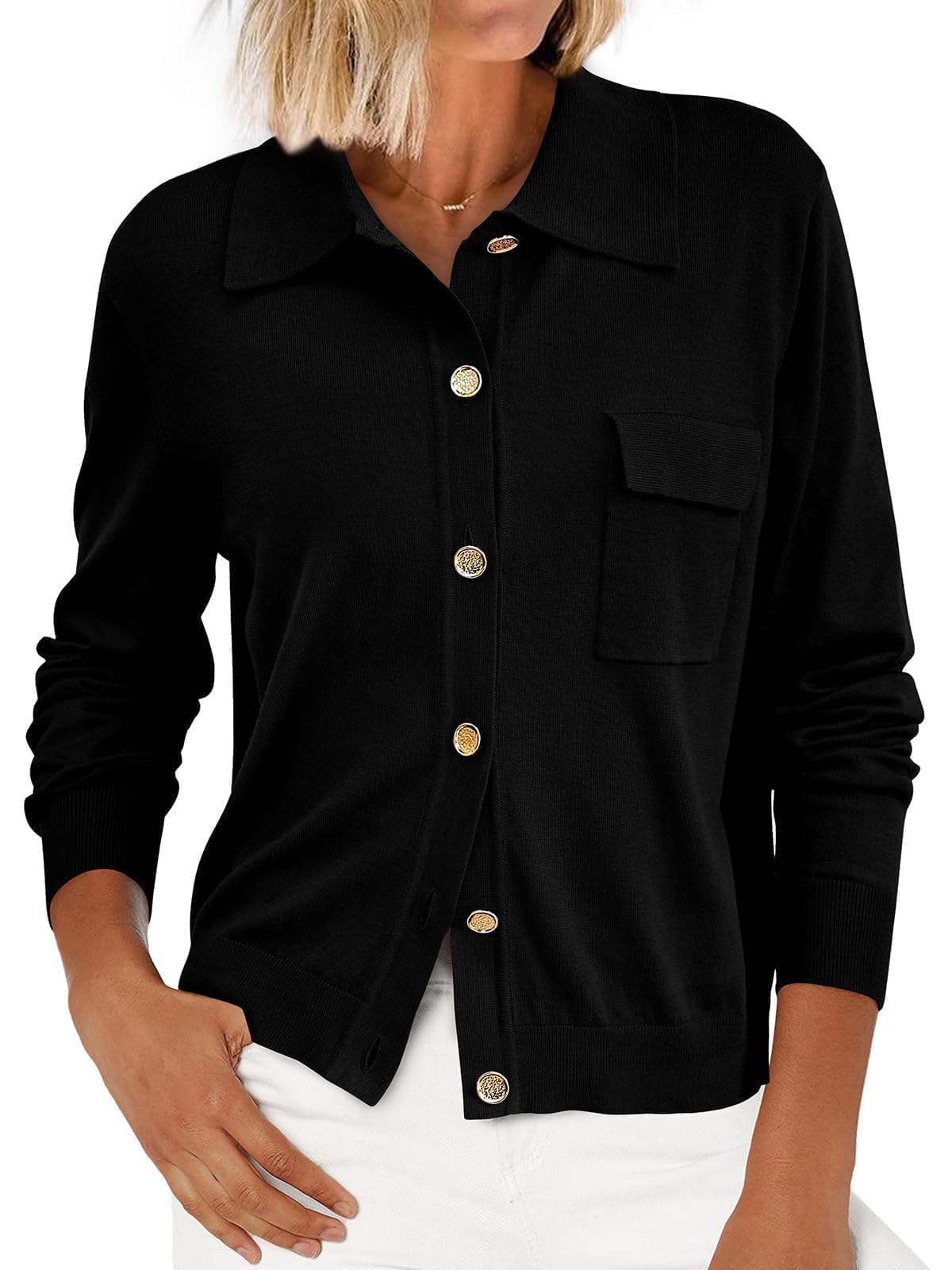 PRETTYGARDEN Long Sleeve Button Down Lightweight Cardigans for Women