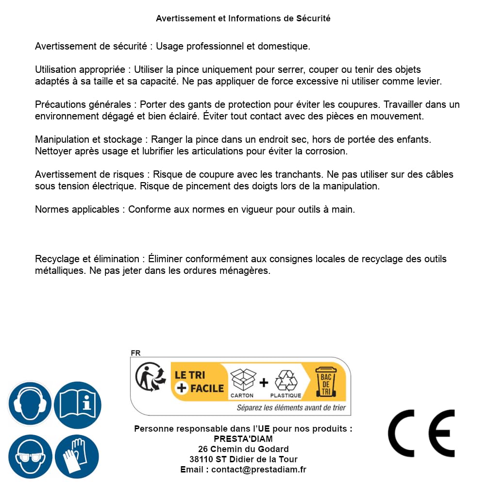 Alicates universales de 180 mm – Faceta y filo – Versátil y preciso, Acero, Pro – D-Work