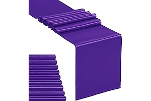 10-Pack Purple Satin Table Runner for Elegant Events and Decorations