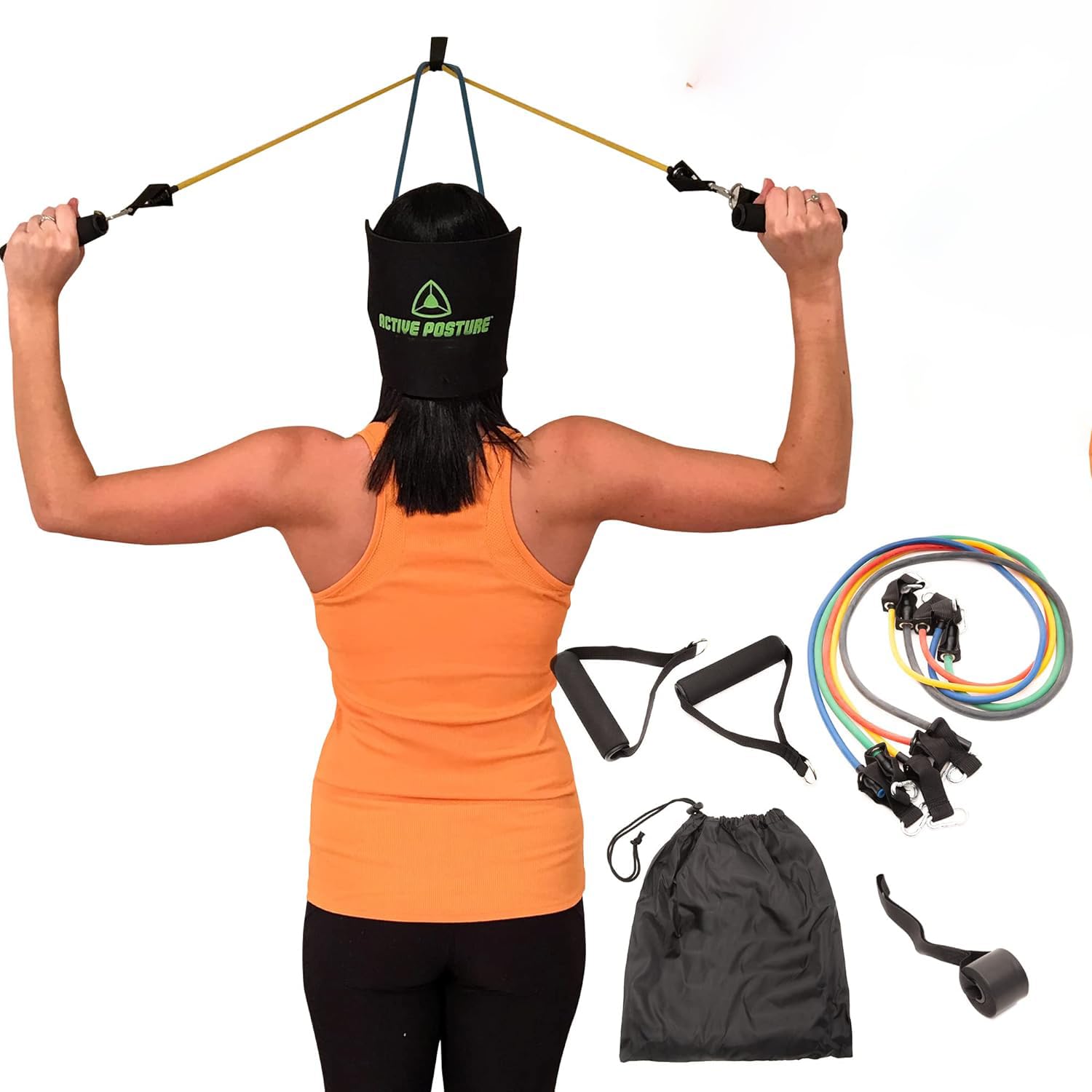 Fitcozi Active Posture Corrector for Women and Men - Back, Neck Strengthener with Neck Brace Support Hammock, Pain Relief, Rehab Workout Equipment