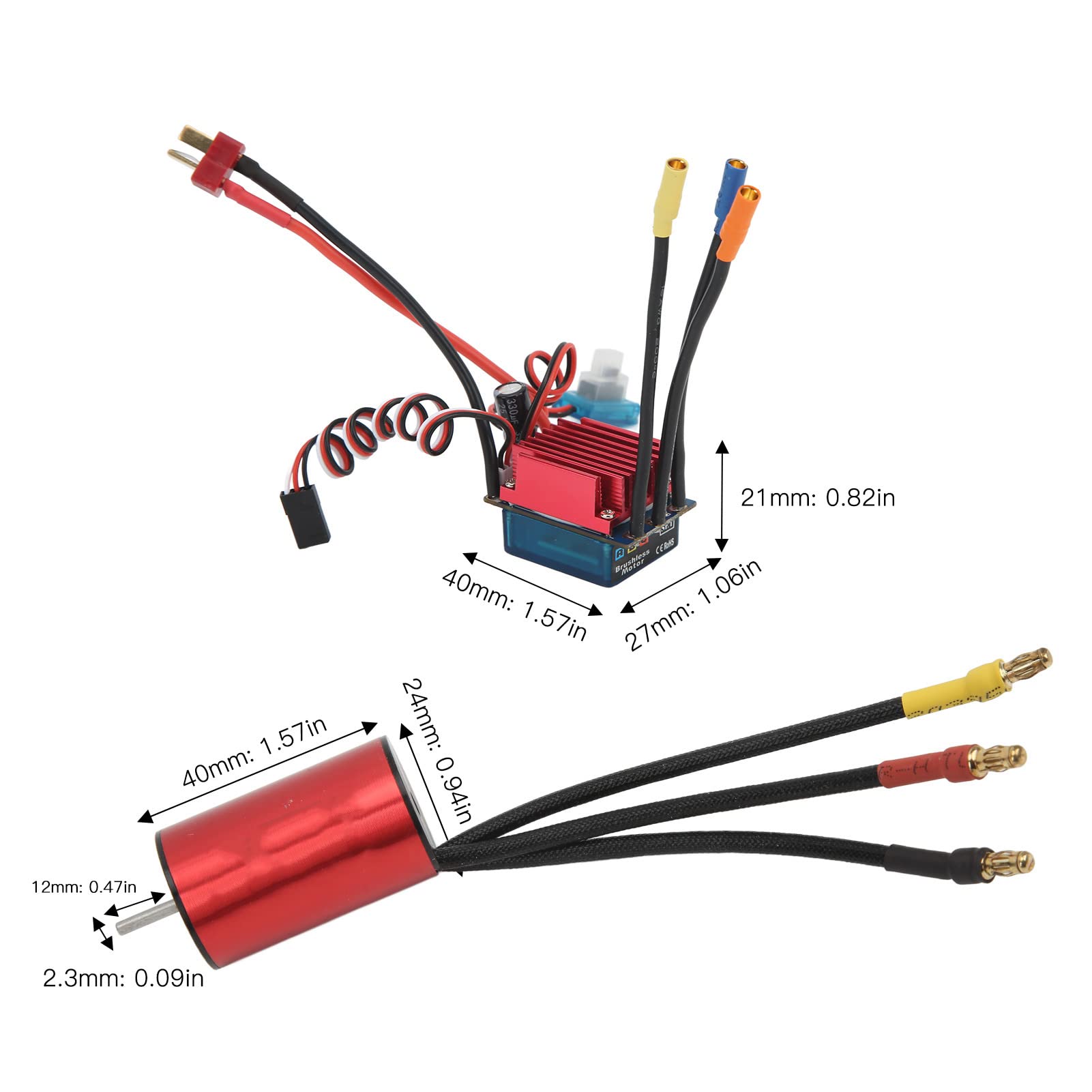 RC Brushless Motor ESC Combo, Multi-Protection RC Brushless Motor Kit, 1/16 RC con Tarjeta de Programación