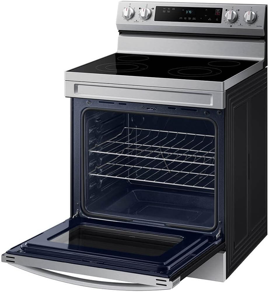 Samsung 6.3 Cu. Ft. Smart Freestanding Electric Range with Steam Clean, Stainless Steel, NE63A6111SS/AA