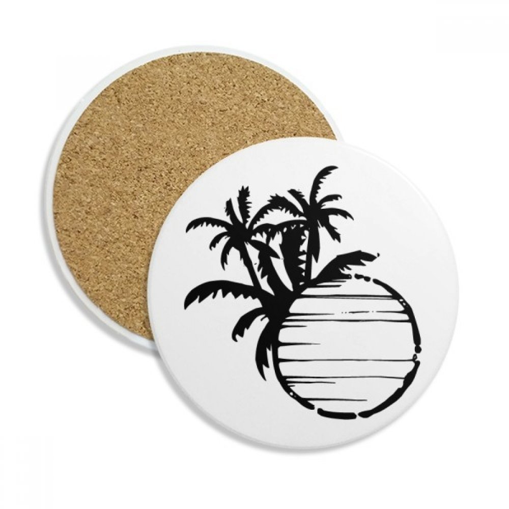 Coaster en céramique décor plage pour savourer vos boissons sans taches