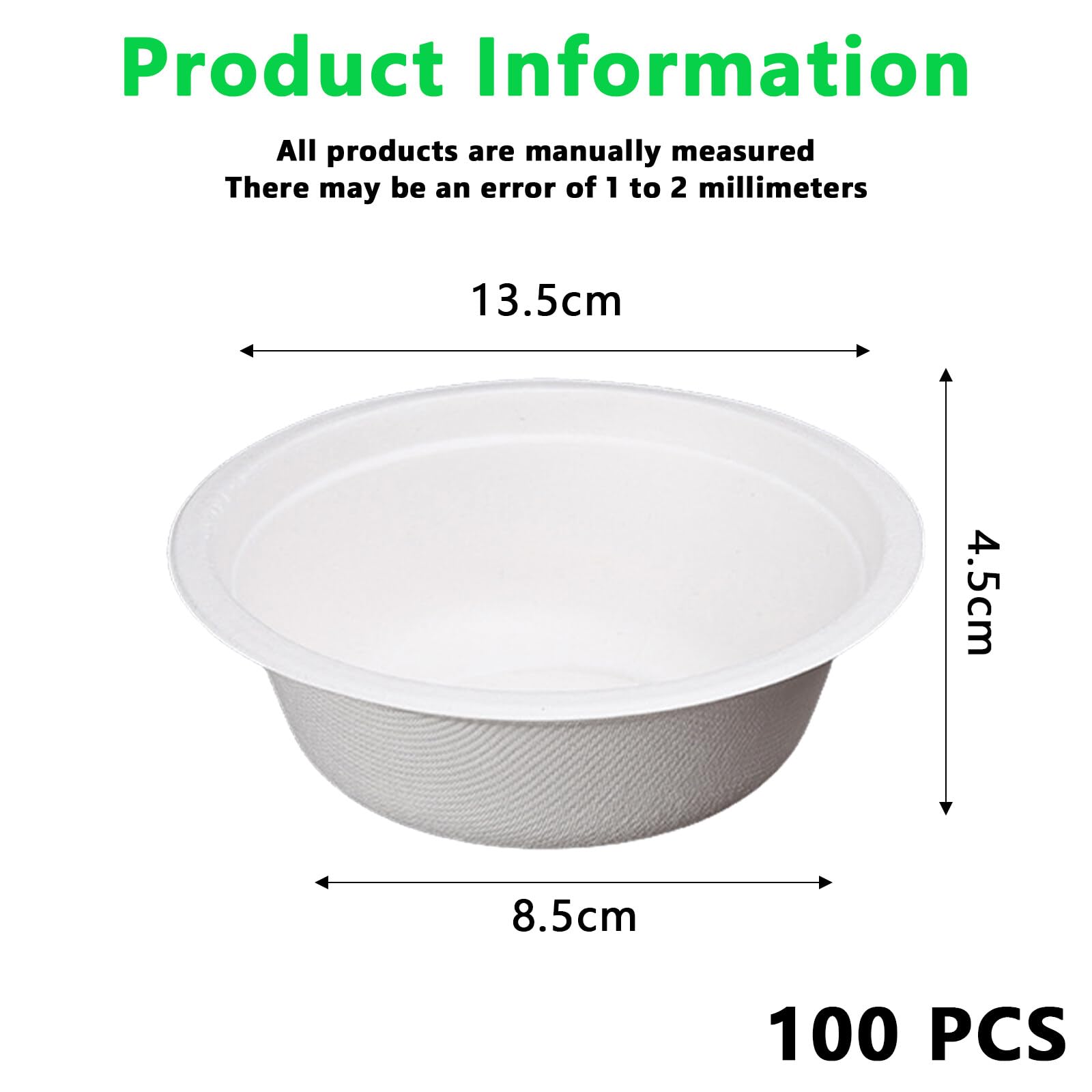 GANILITY Suppenschalen Aus Zuckerrohr - 100 Stück Einwegschalen 350ml Braun
