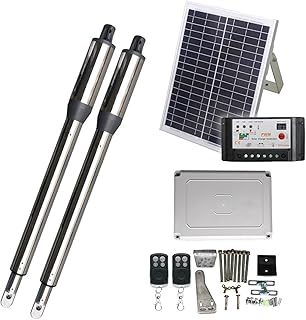 Automatic Sliding Gate Opener 300KG Solar Automatic Swing Door Driver with Remote Control Electric DC Single Linear Swing Door Motor Operator Pure Copper Motor, Durable and Reliable