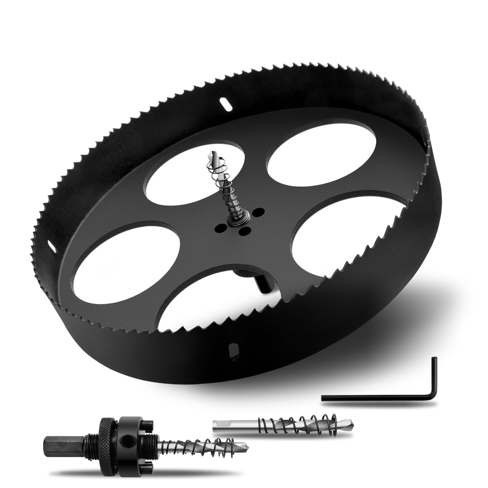 2-1/8" | 54mm Hole Saw with Heavy Duty Arbor HSS Bi-Metal Hole Cutter Drill Bit for Wood Cornhole Boards Plastic Drywall Metal Fiberboard — view 11