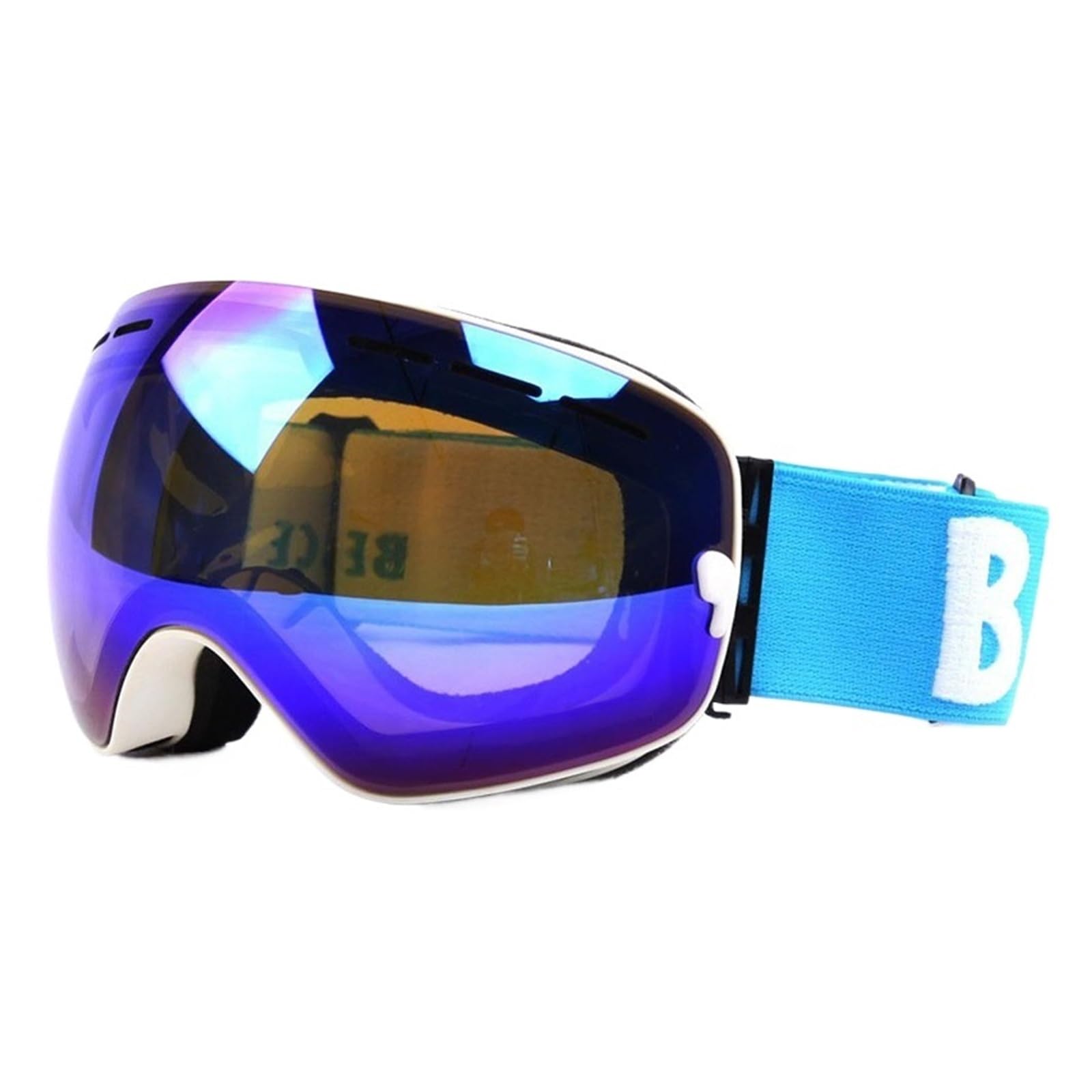Gafas de esquí Gafas de esquí de doble capa UV400 - Gafas de esquí antiniebla esféricas con espejo para hombre y mujer Gafas de nieve 3100 + Estuche para lentes Gafas para exteriores (Color: Mar