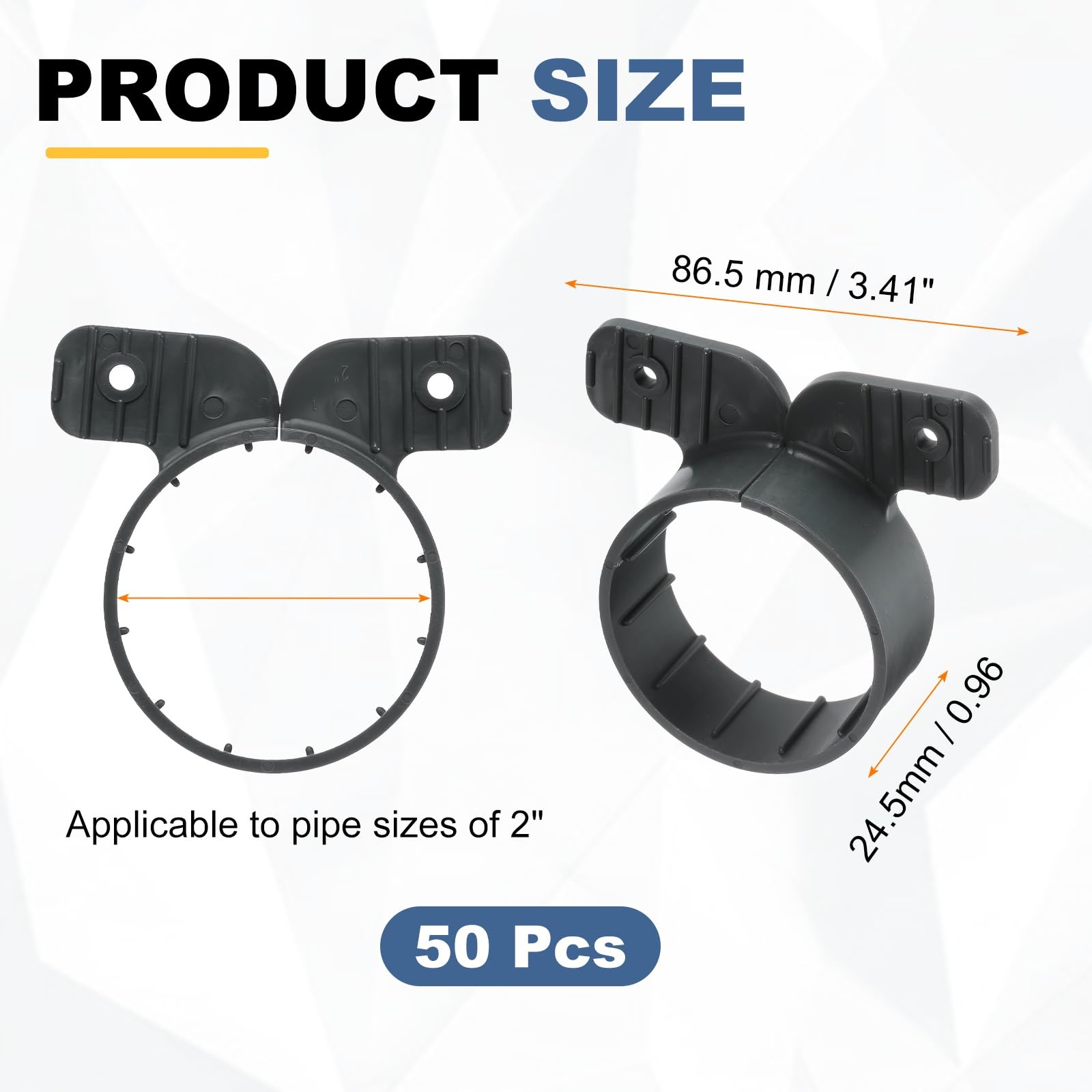 QUARKZMAN 100 Piezas Abrazaderas De Suspensión Para Tuberías 2" Estilo Mariposa Para Soportes De Tuberías Pex Cobre CPVC Color Gris