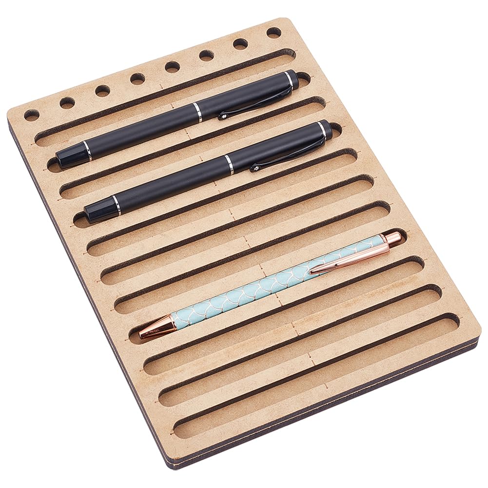 BENECREAT 11 Slot Ink Pen Jig for Engraving 16.5x22cm MDF Ink Pen Holder