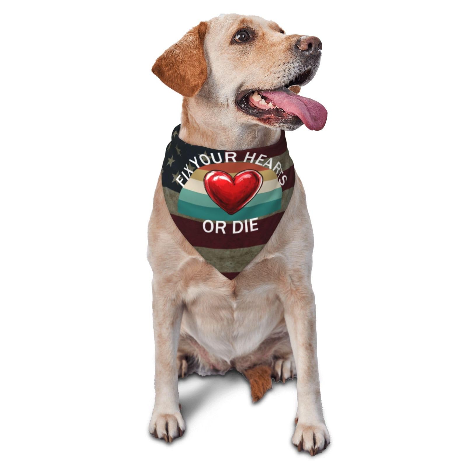 Fix Your Hearts Or Die Dog Scarf Pet Bandana Cat Pet Bibs
