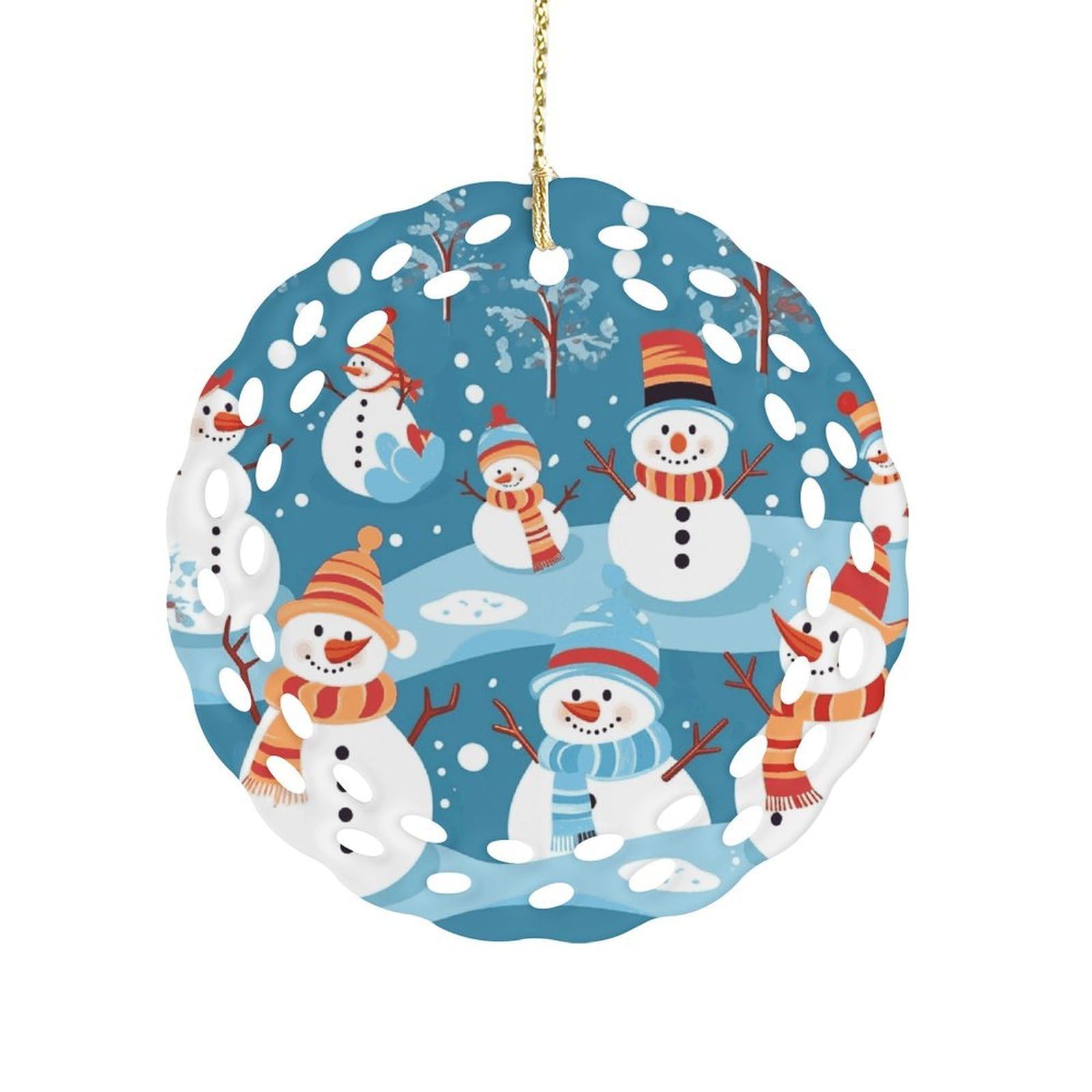 Wsoihfec Style Snowmanhanging Ornaments For Tree- Christmas Ornaments,Home Decor | Housewarming Gifts,Ceramic Keepsake For Family, Friends