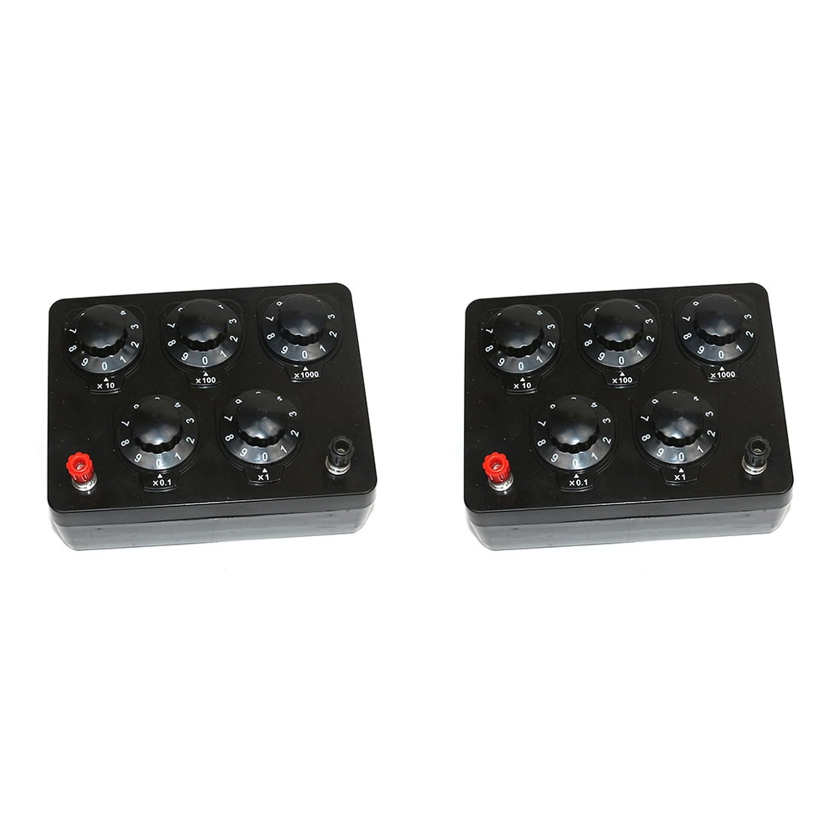 2X Black Resistance Box Variable Decade Resistor Resistance Box 0-9999.9 Ohm Physical and Electrical Experimental