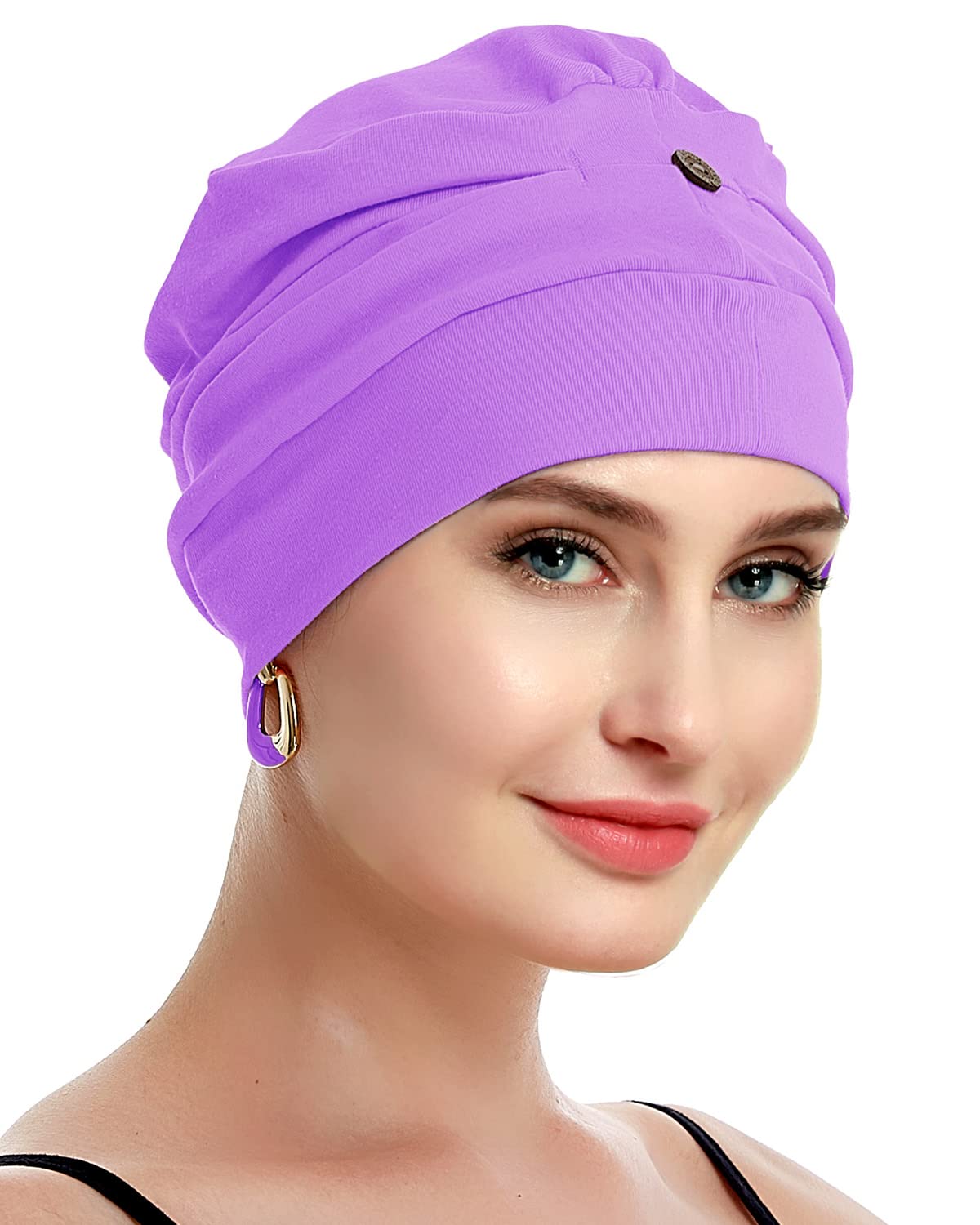 Osvyo Chemo Turbanti per donne cancro perdita capelli cappello – cotone leggero copricapo sigillato imballaggio, taglia unica