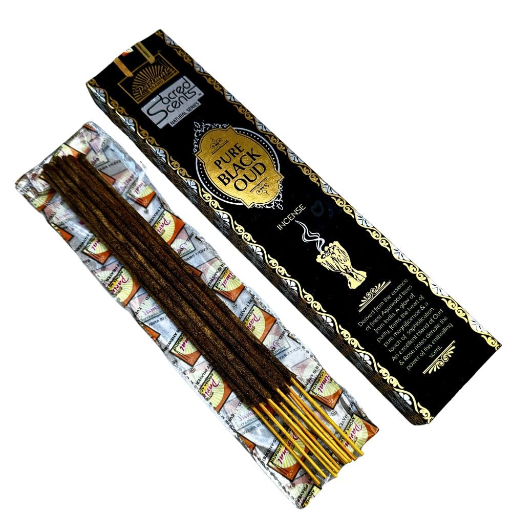 Yaqeen Brown Incense Sticks Pure Black Oud Bakhoor Premium Quality Natural Handcrafted -Non Toxic- Home Fragrance Freshner Perfume Arabian Indian Oriental Dubai Scent (1)