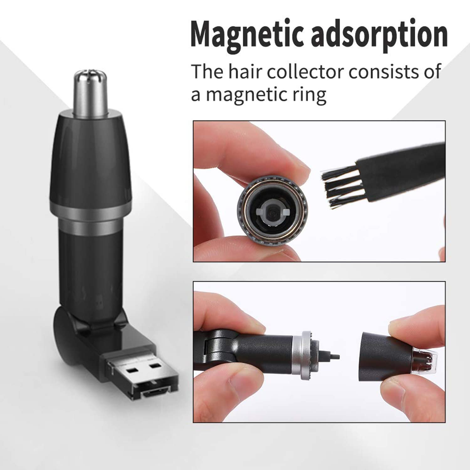 OOWOKS Mini Elektro Nasenhaarentferner Reise Nasenhaartrimmer Tragbare Android IOS Telefon Nasentrimmer und Powerbanks Miniatur Nasenhaarschneider Geschenk für Freund, Ehemann, Papa,Microusb