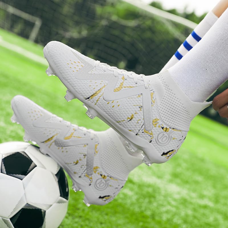 High-top Large Size Ground Men's Soccer Spikes Professional Soccer Shoes Long Spikes Non-Slip Wider Training Outdoor Sports Shoes3