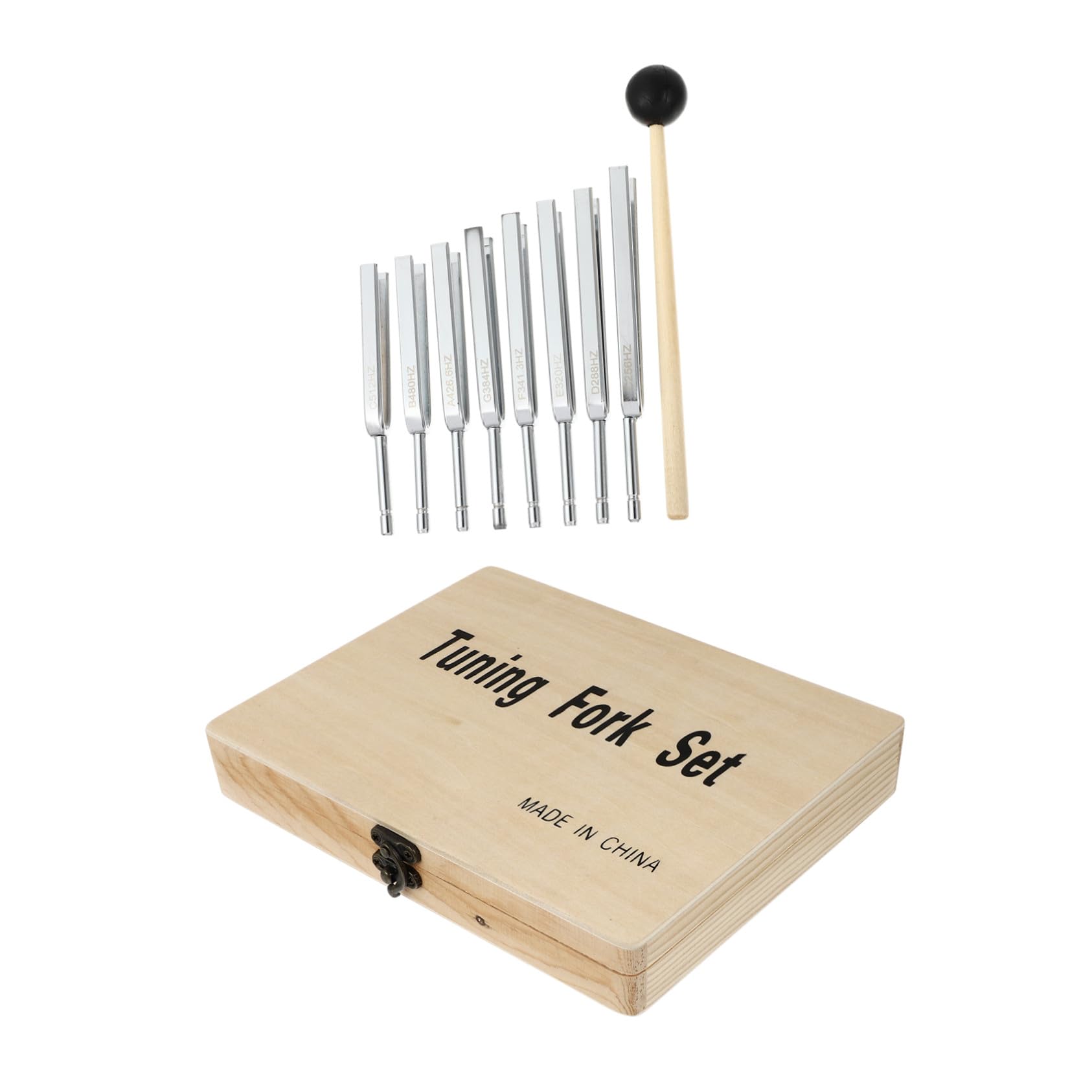 Homoyoyo Jeu de 8 Diapasons pour Accordeur Simple, Fourche de Violon et Guitare en Métal Robuste, Outil de Réglage Portable pour Violon, Alto, Violoncelle et Guitare, Accessoires Pratiques