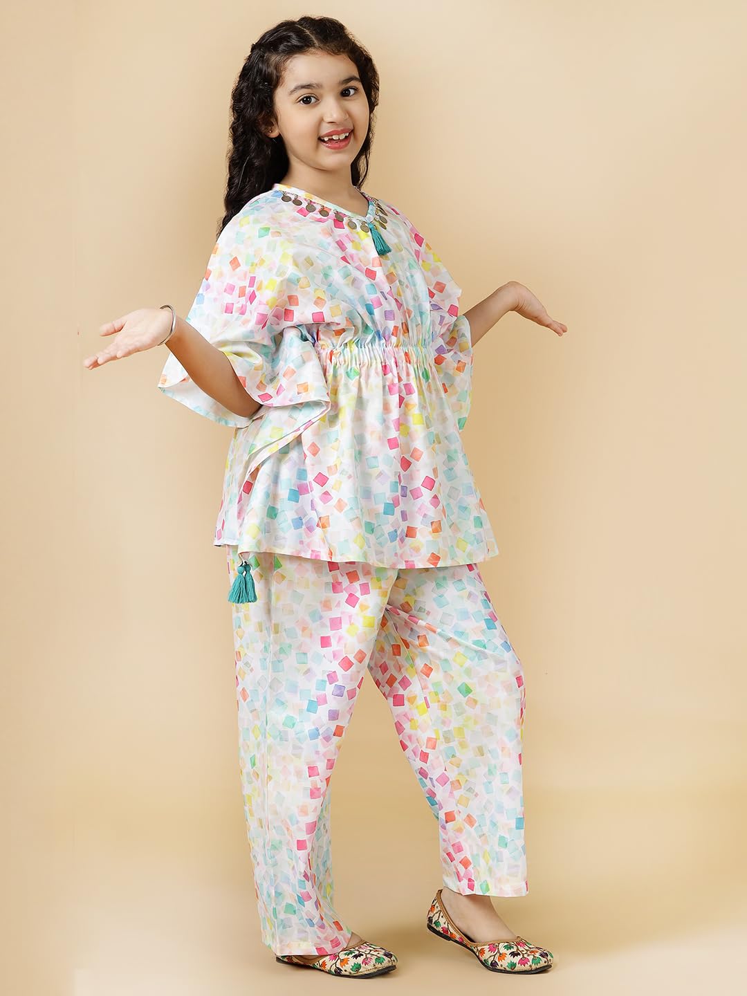A.T.U.N. (ALL THINGS UBER NICE) Set mit T-Shirt und gerader Hose für Mädchen | Western-Kleidungsset