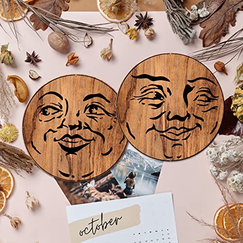 FINGERINSPIRE 3PCS Moon Face Painting Stencils 30x30cm Plastic Hollow Out Full Moon Stencil Wacky Faces Craft Stencils Reusable Wall Stencil for DIY Projects Wood Signs - Image 4