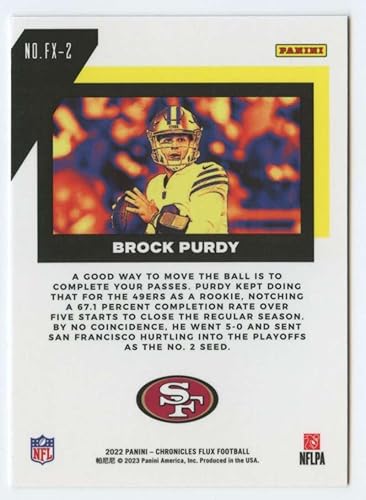 Miniatura 2 de 2022 Panini Chronicles Flux Rookies #2 Brock Purdy NM-MT San Francisco 49ers Football Trading Card