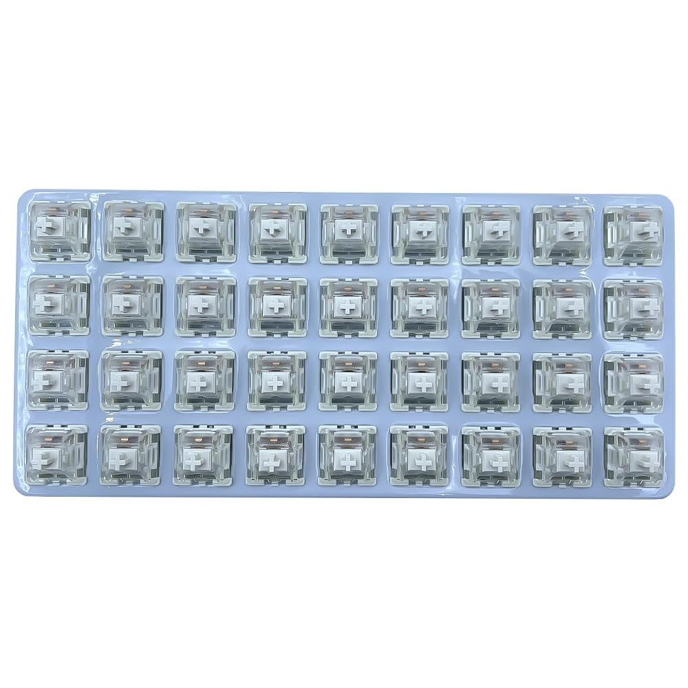 DRAOZA Gateron White Clear Pro Switches 3-Pin Pre Lubed RGB G Clear Switches Compatible MX Mechanical Keyboard (72 piezas, transparente)