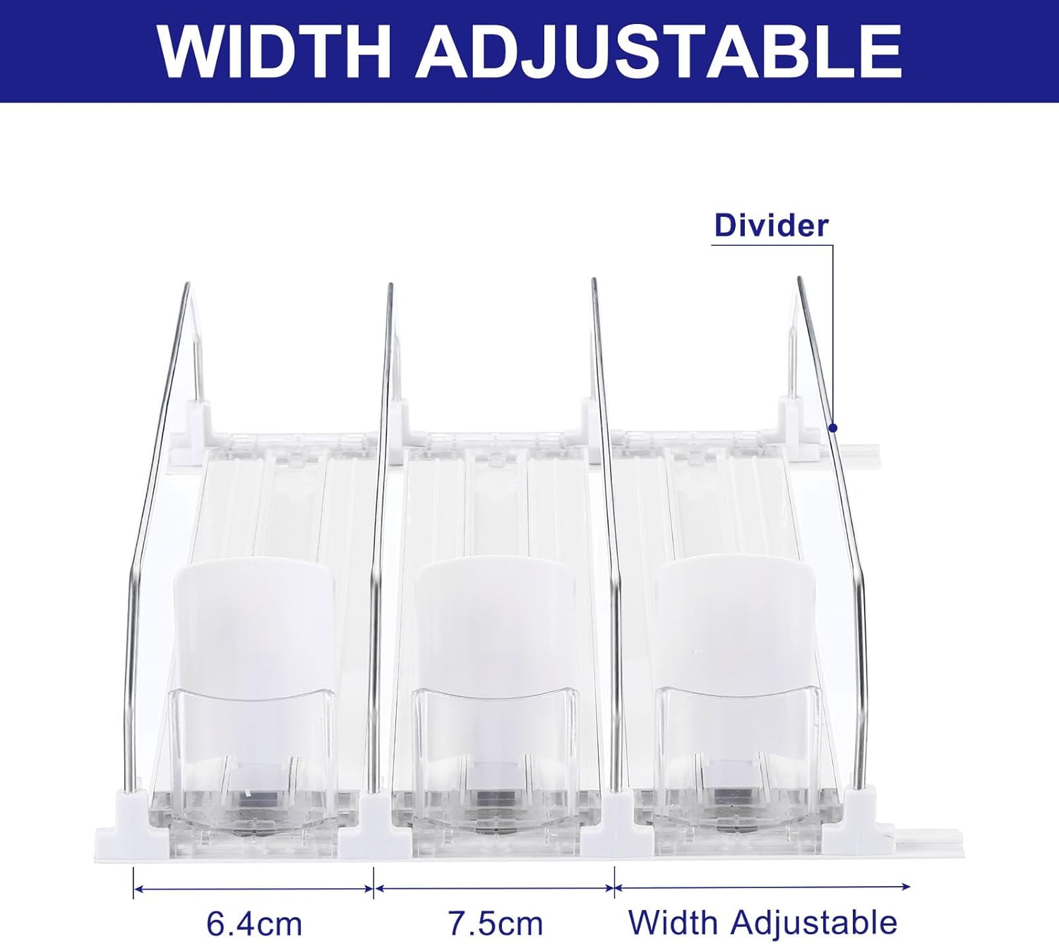 uxcell 3pcs Soda Can Organizer for Refrigerator, Self-Pushing Drink Organizer for Fridge, Width Adjustable Drink Dispenser Beverage Pusher For Pantry Vending Machine, White